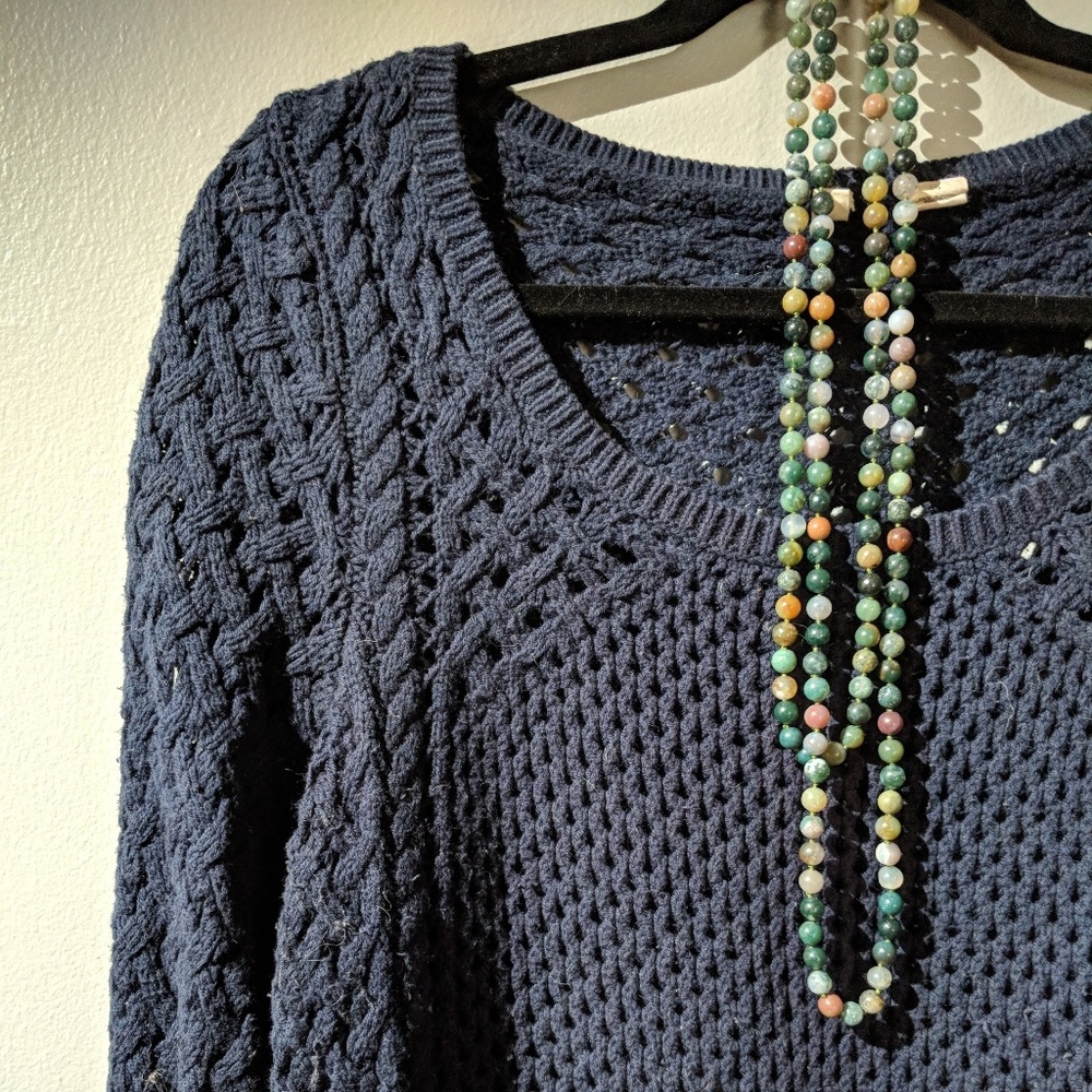 Anthro Woven Knit Sweater
